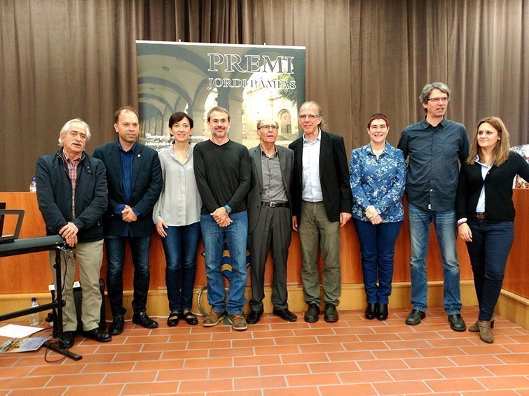 Ricard Gomà, Jordi Pàmies, l&#39;alcalde Xavier Casoliva i els membres del jurat