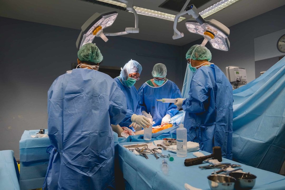 Operació de pròtesi de genoll de l'equip de traumatòlegs a l'Hospital Universitari Santa Maria de Lleida - Foto: Cedida per Salut