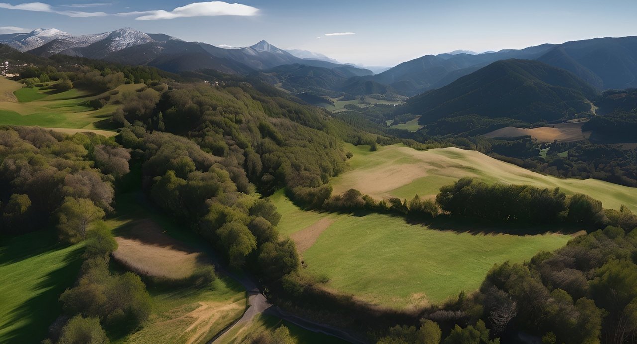 Vista de drone dels Pirineus catalans 2024 - Foto: Territoris