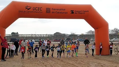 Els atletes més menuts de la competició del Cros de Vila-sana.