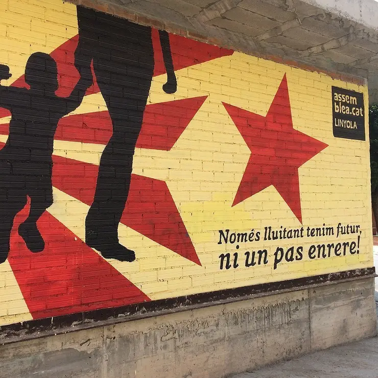 Imarge del mural a Linyola