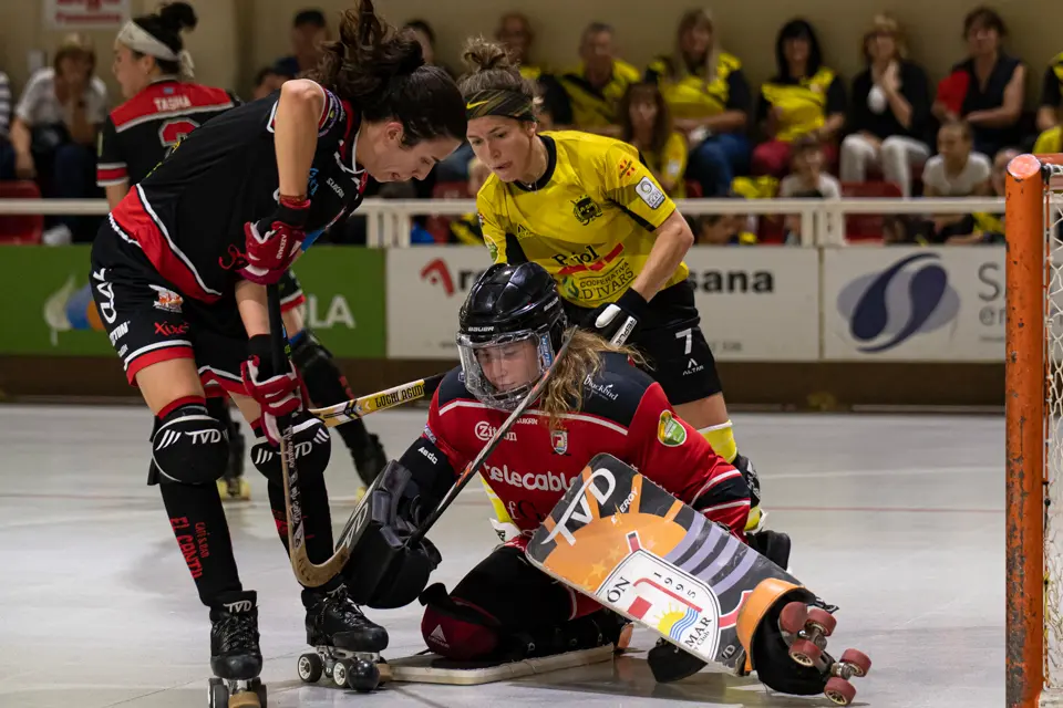 El Club Patí Vila-sana es fa amb el segon lloc de la lliga regular amb el triomf 4-2 contra el Telecable H.C. a l'OK Lliga - Foto: © Jordi Vinuesa