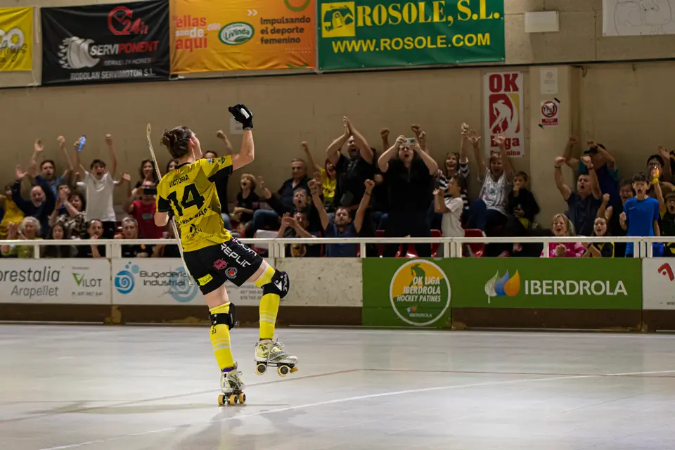 El Club Patí Vila-sana es fa amb el segon lloc de la lliga regular amb el triomf 4-2 contra el Telecable H.C. a l'OK Lliga - Foto: © Jordi Vinuesa