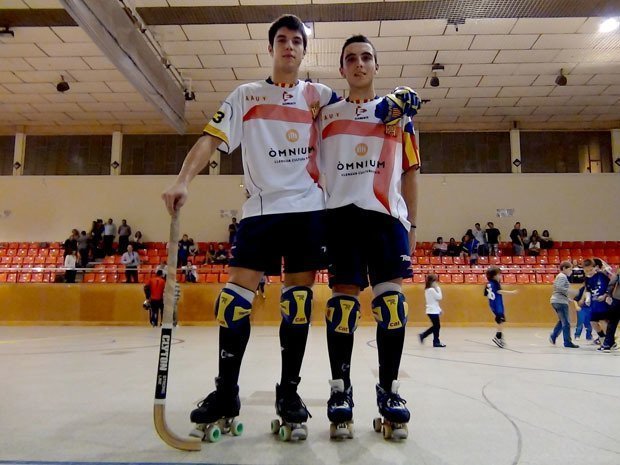 Joan Ramon Serret , a la dreta i David Ballestero, jugadors del Lleida.Net.                             