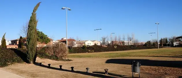 Imatge de la zona verda que es troba en el polígon industrial del Palau.