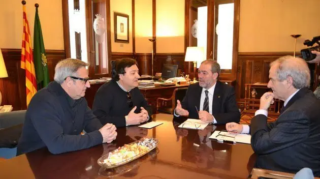 Reunió del president Joan Reñé amb el responsable del tennis taula Enric Vall.