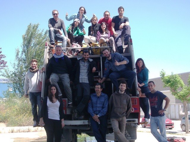Participants i professionals, al parc bombers de les Borges