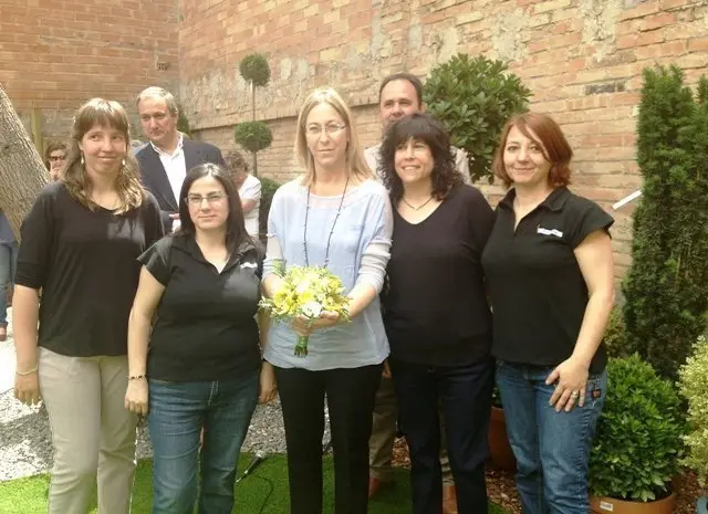 La consellera, durant la inauguració de la floristeria a Juneda