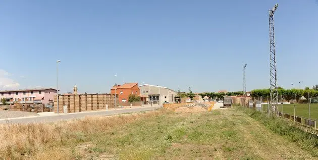 Imatge de les obres de la primera fase del col·lector del Palau d&#39;Anglesola.