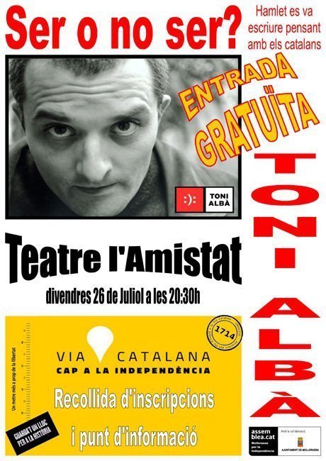 Toni Albà actuarà al Teatre l&#39;Amistat amb Ser o no ser?