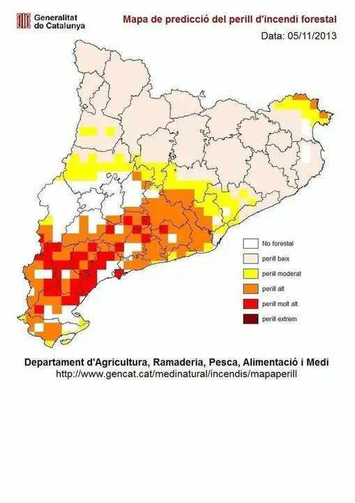 Mapa del perill d&#39;incendi