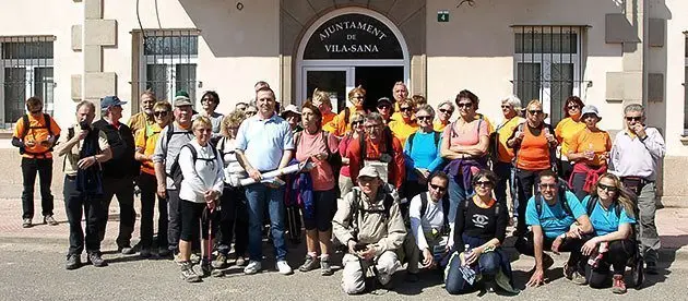 L&#39;alcalde Joan Ramon Sangrà rep als pelegrins de Terrassa.