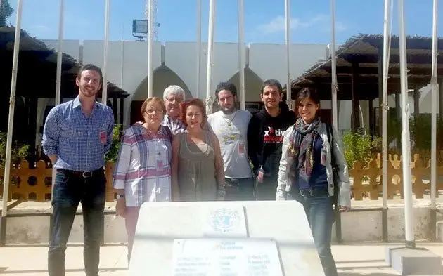 La delegació catalana que actuava com a observador en una manifestació.