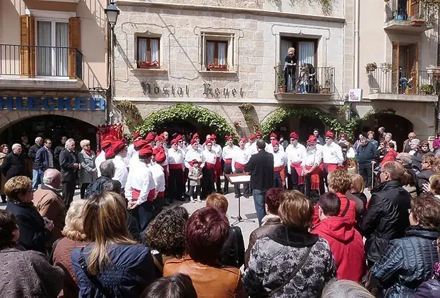 Imatge de les Caramelles que es van interpretar a la Plaça de les Borges.