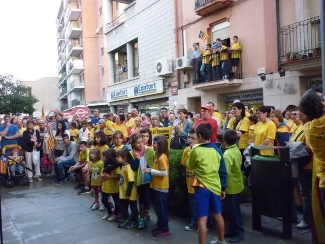 Concentració en favor del 9N a les Borges