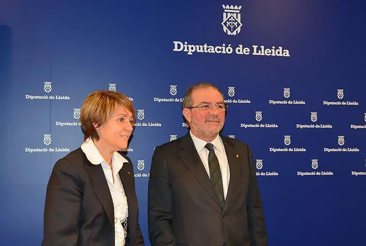 El president Joan Reñé presenta el pressupost de 2015 de la Diputació de Lleida.