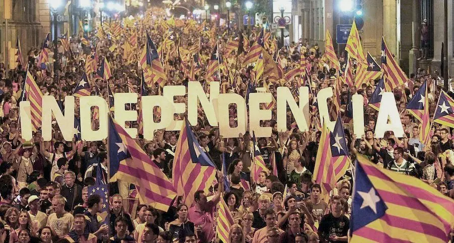 Manifestació de la Diada de l&#39;11 de Setembre a Barcelona.