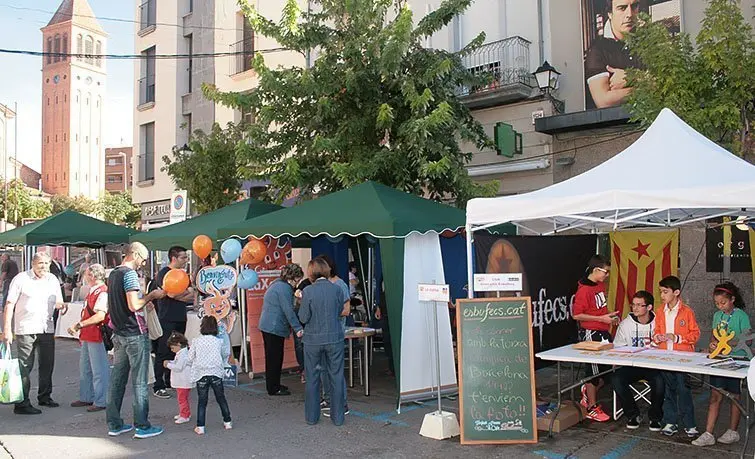 Una quarantena d&#39;entitats de Mollerussa van participar en la Mostra d&#39;entitats de 2014.