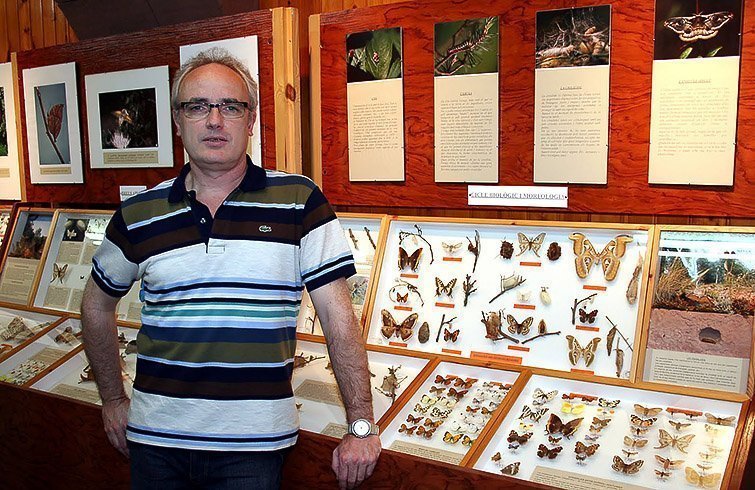 Joan Condal, autor de l&#39;exposició que mostra més de 2.500 insectes.