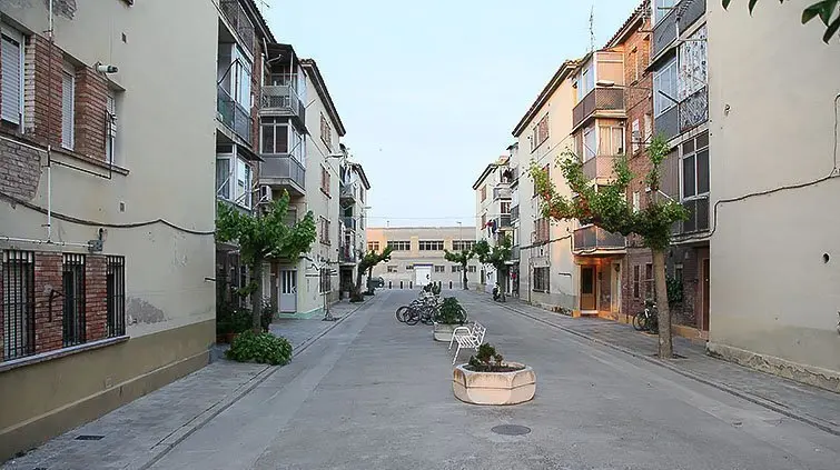 Els quatre blocs del grup d&#39;habitatges Sant Isidori de Mollerussa.