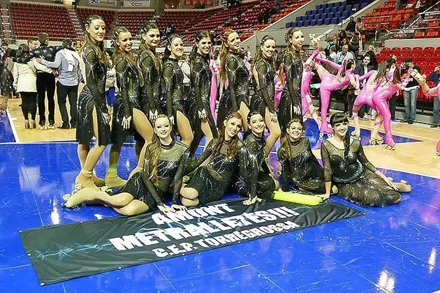 Les patinadores del Club Esportiu Patí Torregrossa en el Campionat d&#39;Espanya.