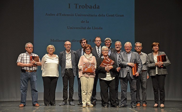 Els representants de les Aules d'Extensió Universitària de Lleida.