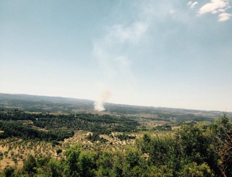L'incendi a Cervià de les Garrigues. Foto Ràdio les Borges