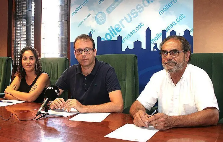 Montse Ruíz. Marc Solsona i Josep Lavín, presenten la memòria del Servei de Mediació