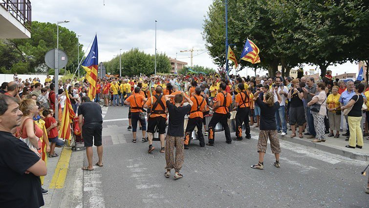 Assaig dels actes de la Diada 2014 al Pla d'Urgell