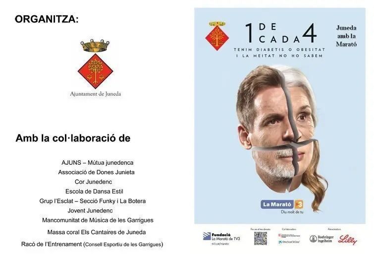 El programa dels actes de la Marato 2015 a Juneda