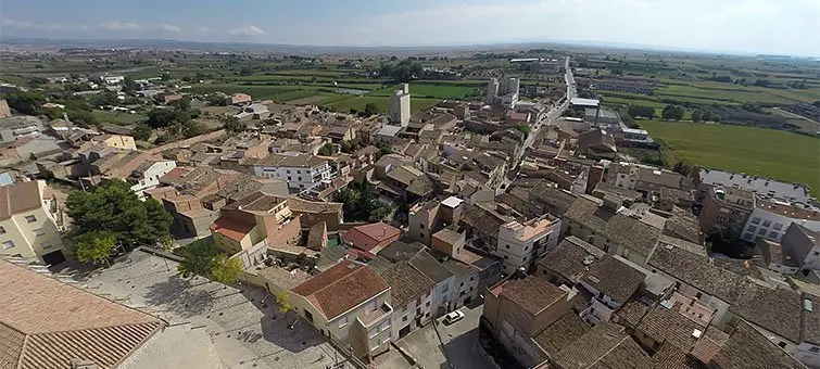 Vista aèria de la població de Belllpuig