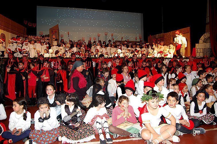Els participants en la representació dels Pastorets Palau d'Anglesola
