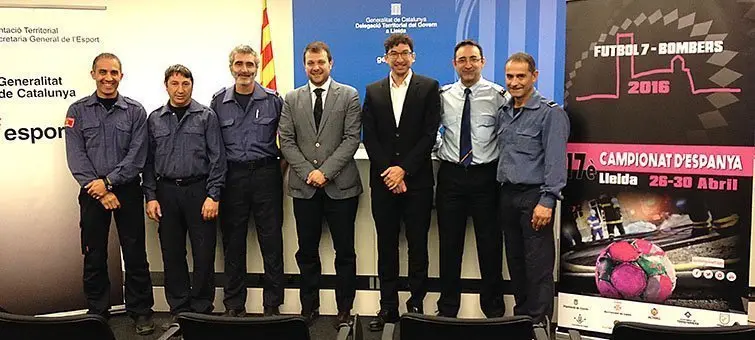 Gerard Figueras, presentació del Campionat Futbol Bombers