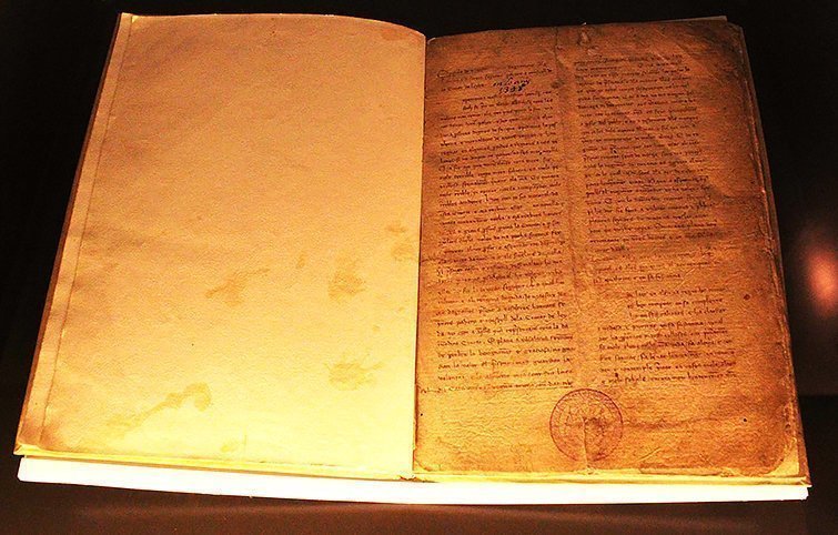 Llibre original sobre la pesta tal i com s'ha exposat al Museu de Tàrrega