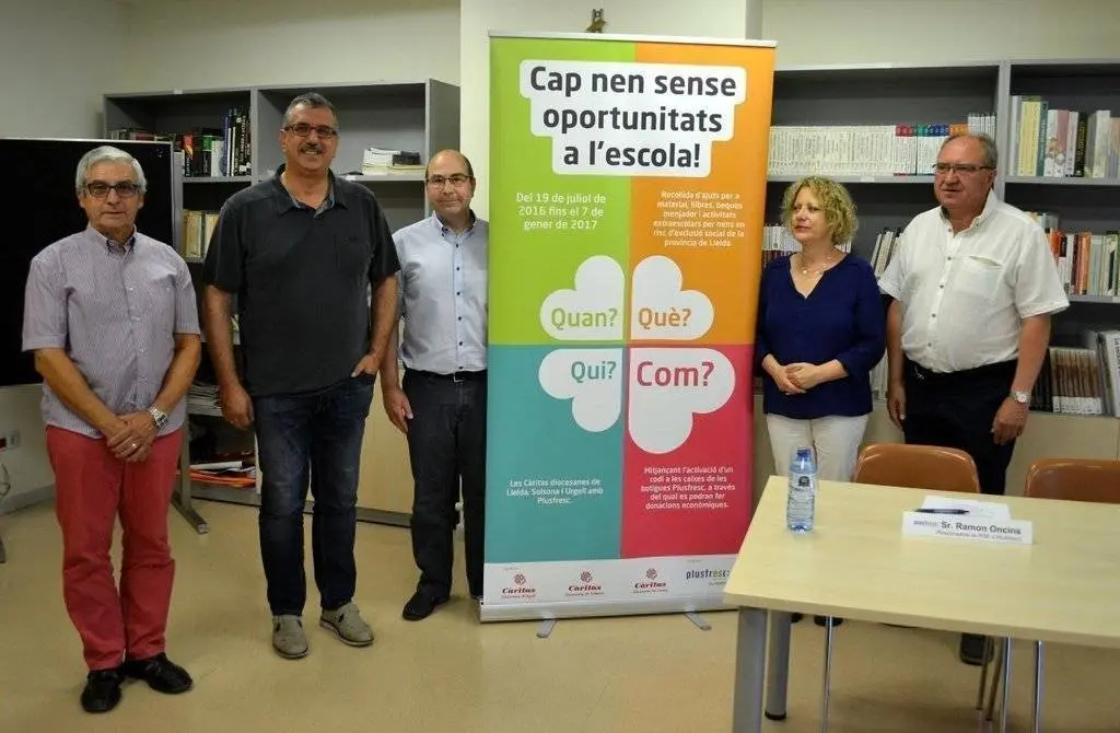 Caritas-Plusfresc presenten la campanya &#39;cap nen sense oportunitats a l&#39;escola!&#39;