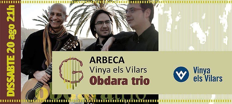 Obdara trio maridarà amb els vins de la Vinya dels Vilars en el marc del Garrigues Guitarfestival