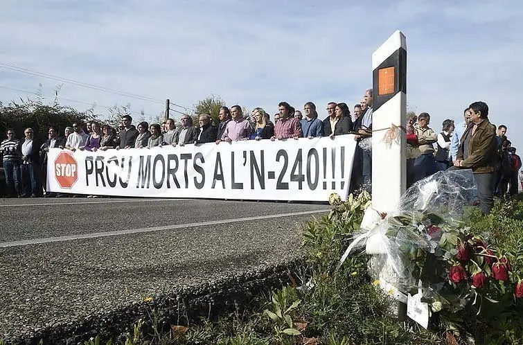 L&#39;acte va tenir lloc en el punt on fa una setmana va morir una jove de les Borges i de 27 anys