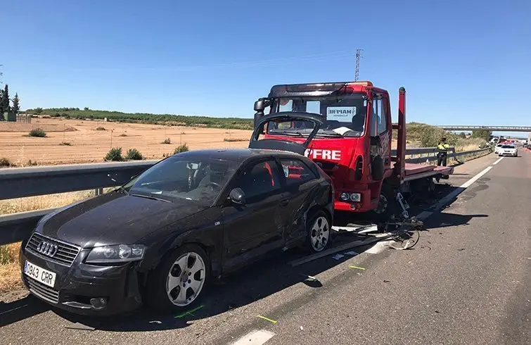 La grua que conduïa la persona morta en l'accident