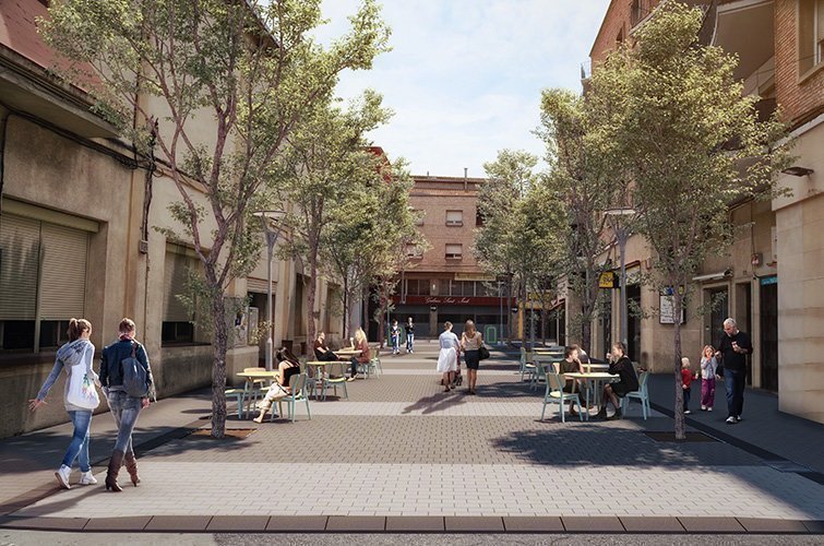 Imatge virtual del resultat de l'urbanització del carrer Ciutat de Lleida