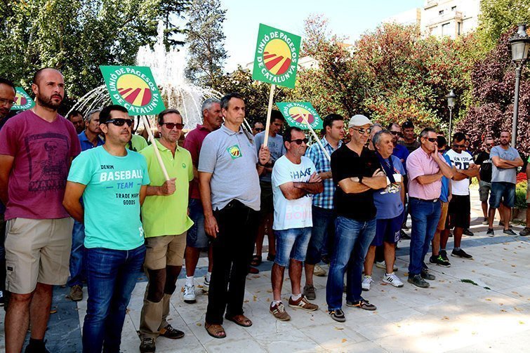 Els participants en la protesta d'Unió de Pagesos a Lleida