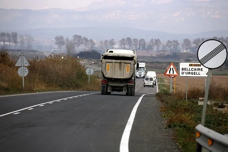 Trànsit a la carretera Linyola Bellcaire