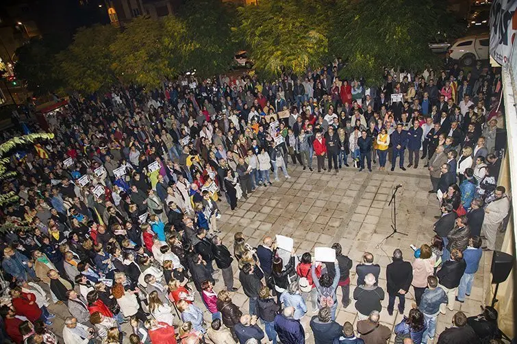 Concentració del Pla d'Urgell a Mollerussa, amb més de mig miler de prsones