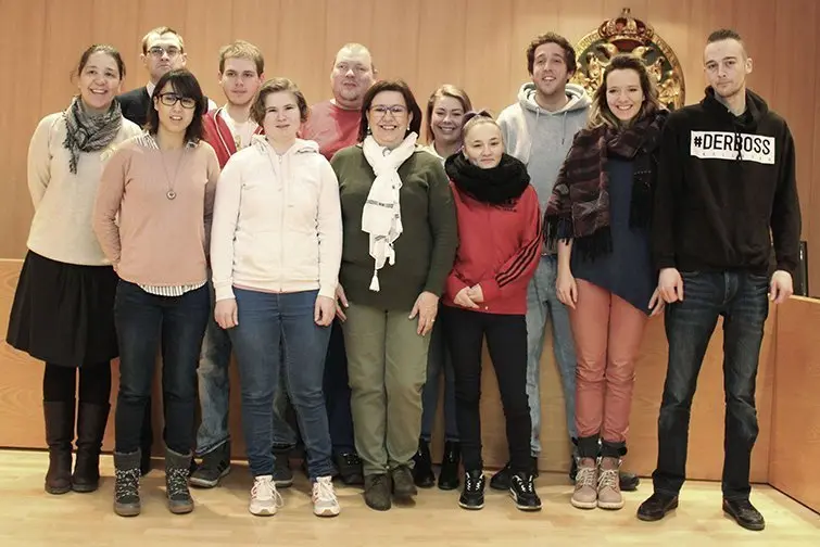 Visita dels alumnes alemanys a la Casa Consistorial de Tàrrega interior