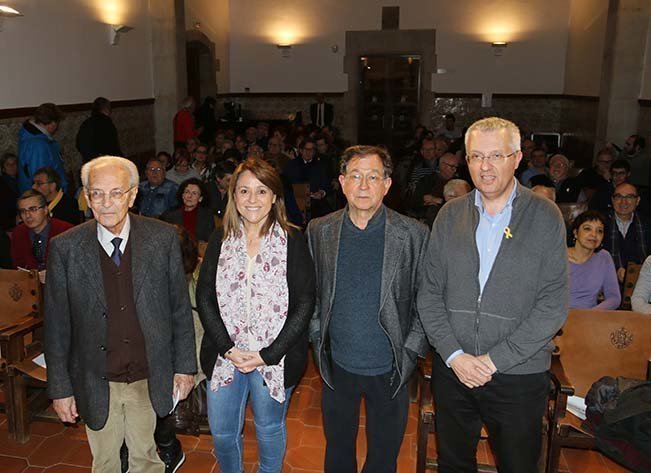 Pere Lluís Font, Rosa Pujol, Suso del Toro i Josep Maria Forné, en l'acte inaugural de les jornadfes