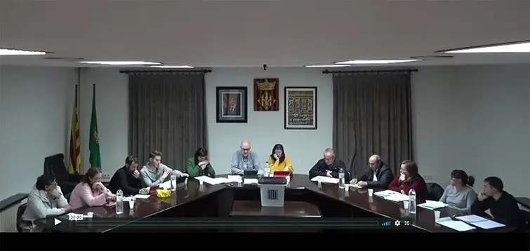 Imatge de la vídeo acta del Ple de l'Ajuntament de Bell-lloc 1