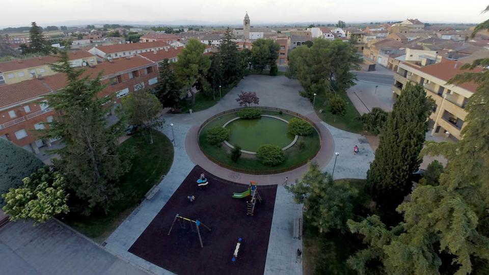 Vista aèrea del Palau d'Anglesola