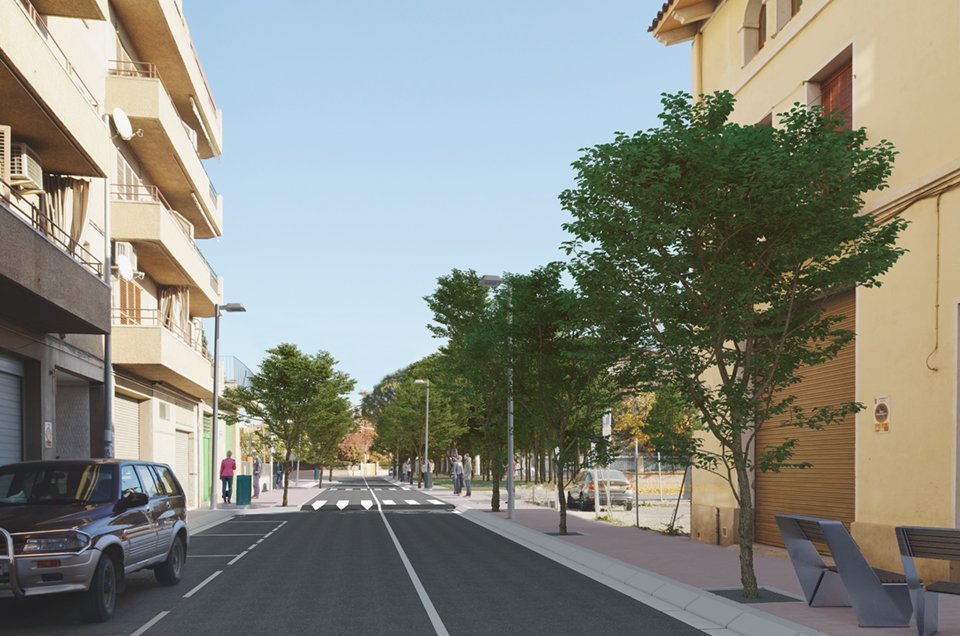 Imatge virtual de l'avinguda catalunya de Mollerussa