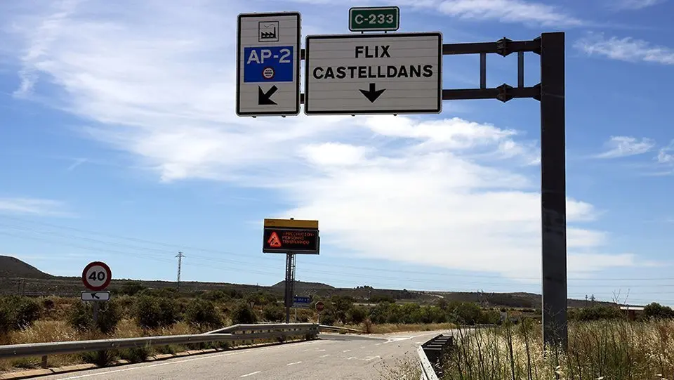 Accès a l'AP-2 a l'alçada de les Borges Blanques