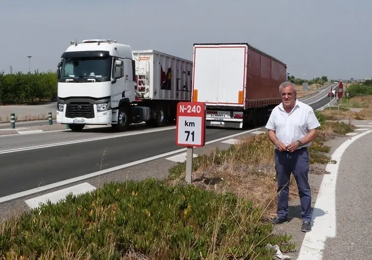 Enric Mir al punt quilòmetric 71, un dels trams més conflictius de l'N-240 1