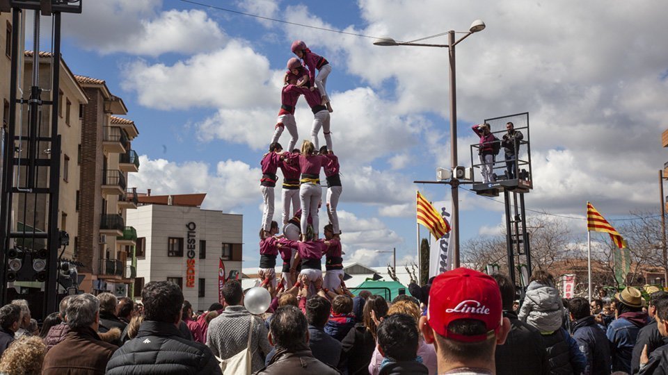 Castellers de Lleida a la Fira de Sant Josep de Mollerussa